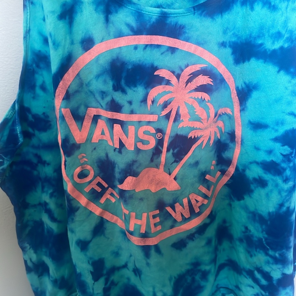 Vans women’s medium racerback tie dye tank top skater emo punk summer surf rad - Picture 2 of 5